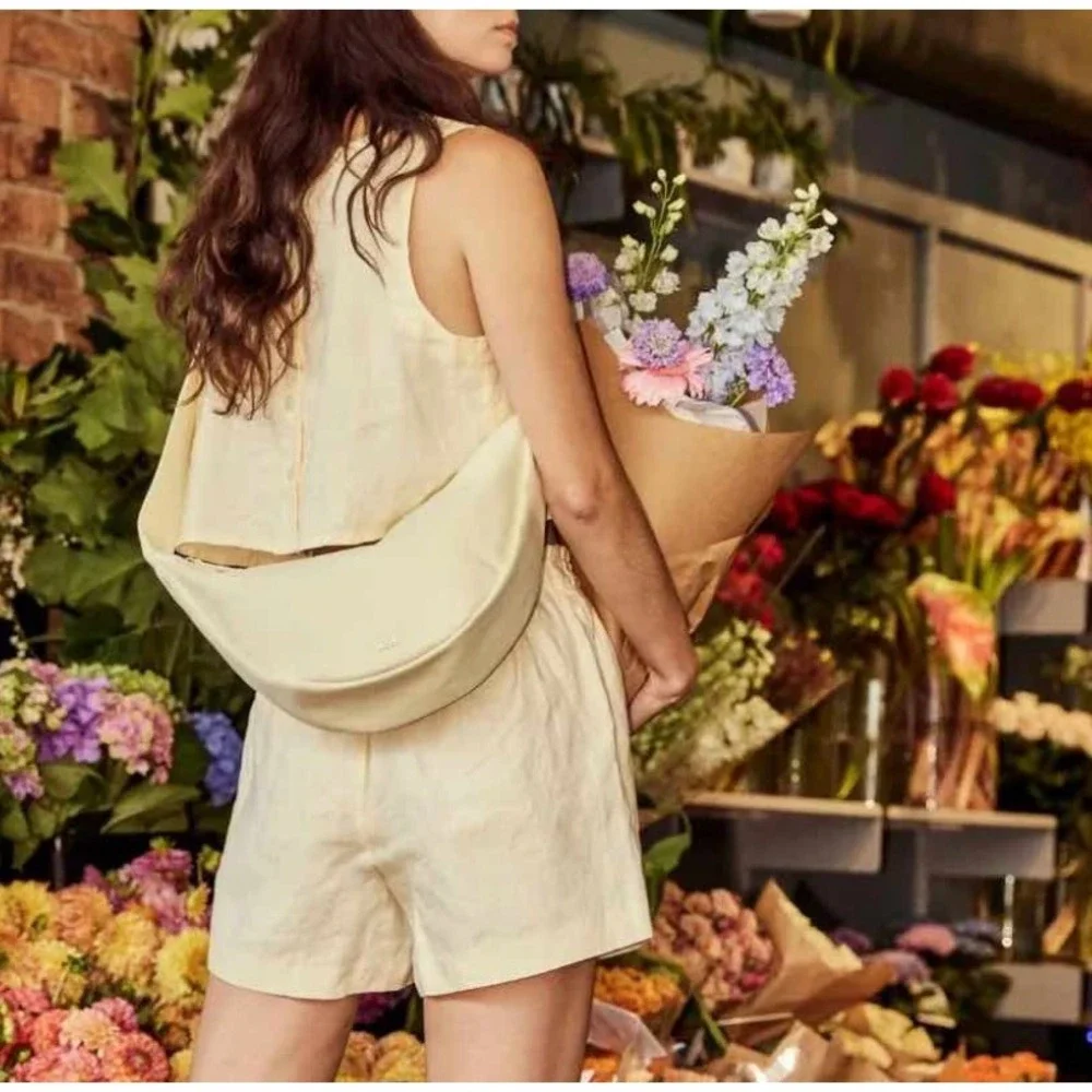 July Canvas Crossbody Everyday‎ Crescent Bag, Natural Khaki, OS